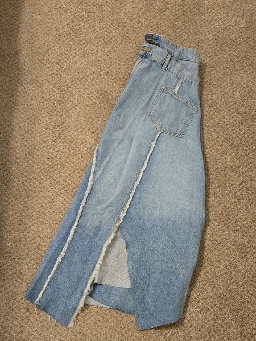ZARA light Blue Denim A-Line Skirt - Picture 4 of 4